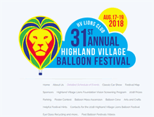 Tablet Screenshot of lionsballoonfest.com